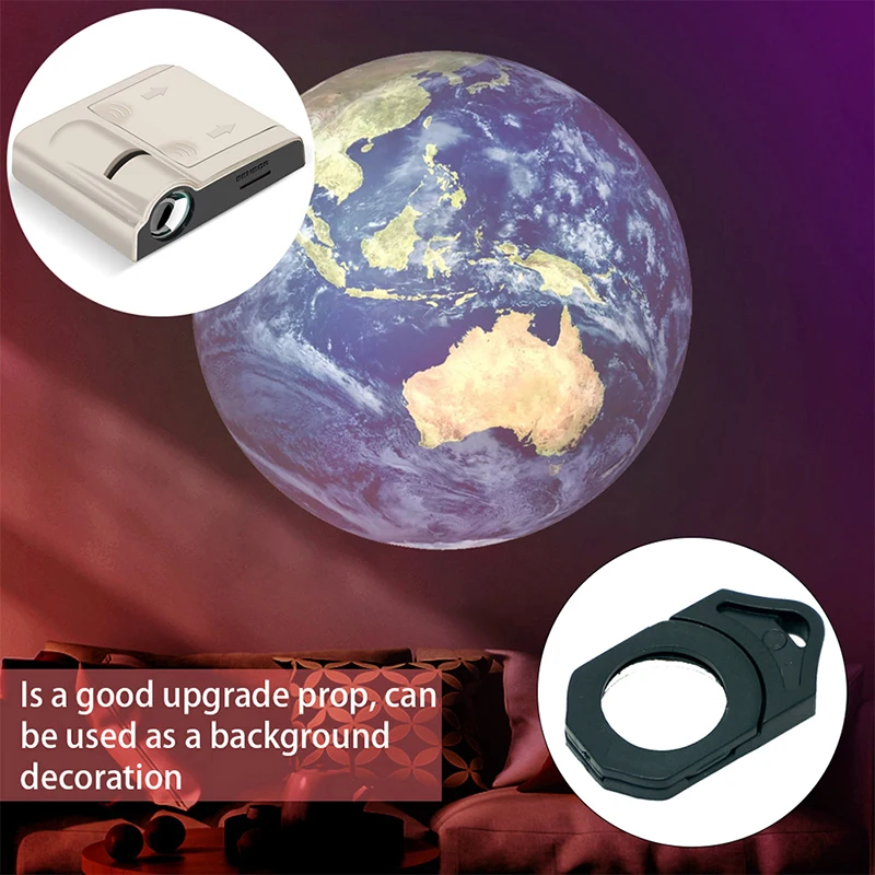 Creative Background Atmosphere Night Light Earth Projector Photography Lamp &16 Cards Sheets Aurora Moon Galaxy Projection Lamp