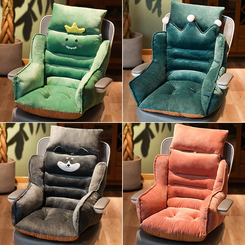 Chair One-piece Cushion Office Sedentary Butt Mat Student Seat Back Cushions Waist Support Chair Backrest Mat Home Decoration