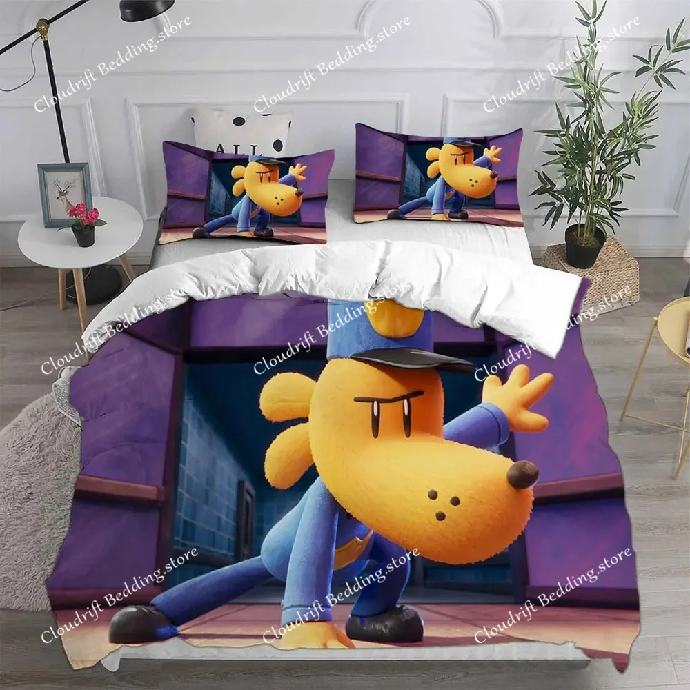 

Cartoon Dog Man Anime Print Bedding Sets Cartoon Comforter Bed Cover Duvet Cover Pillow Case Bedroom Decoration