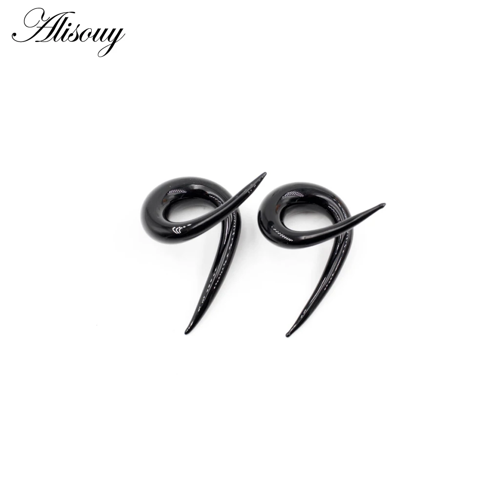 Alisouy 2PCS 6-10mm Twisted Cross Glass Ear Clip Plugs Stretcher Expander Tunnels Tapers Guages Earrings Body Piercing Jewelry