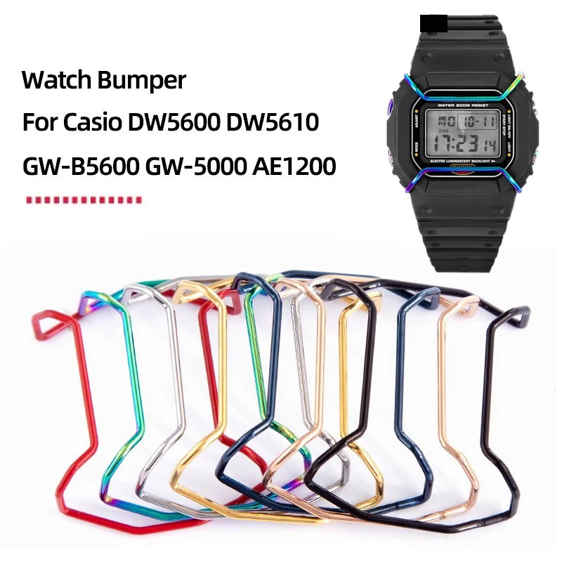 Watch Bumper For Casio DW5600 DW5610 GW-B5600 GW-5000 AE1200 Anti-collision Personality Modified Solid Forging Protection Bar