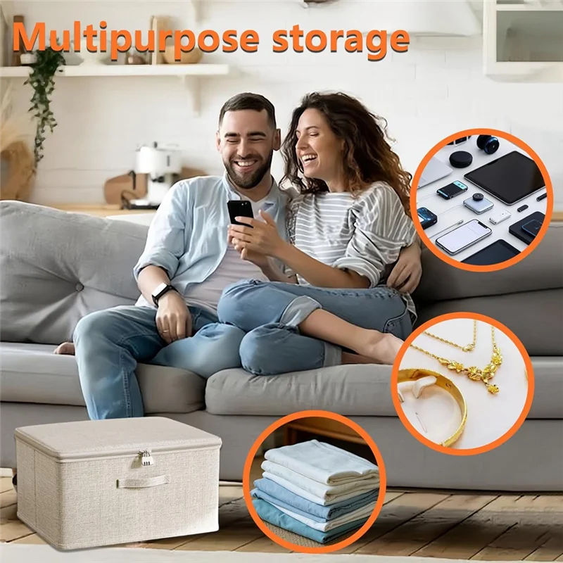 

AAAN-Locking Adult Game Toy Storage Organizer Lock Box Toy Storage Bins Toys Storage Bags With 2 Drawstring Bags