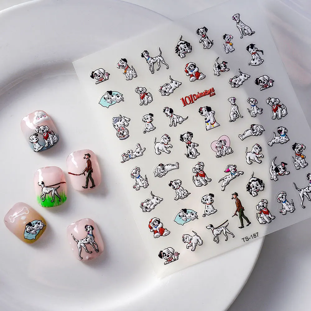 1pc Cute Puppy Dalmatians Spotted Dog Nail Stickers Dog Lover Nail Art Simple Creative Self Adhesive Nail Accessories Decals