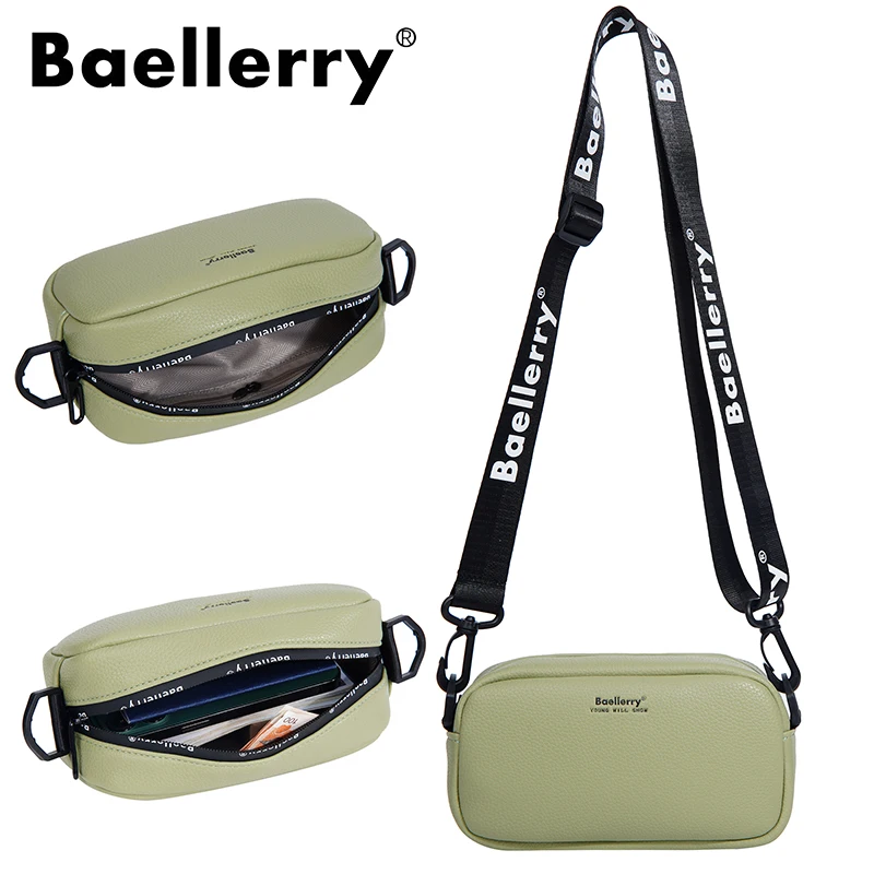 Baellerry جديد سعة كبيرة المرأة حقيبة واحدة الكتف Crossbody سستة الإناث حقيبة جيب للهاتف عالية الجودة محفظة حمل بطاقات