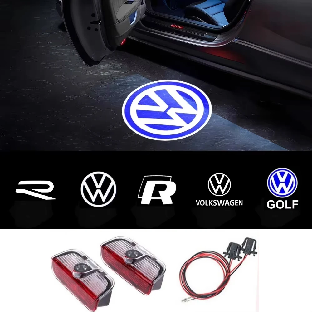 Car LED logo door projection welcome light for VW Passat Golf 5 6 7 GTI GTD GTE R Touareg CC B6 B7 B8 B9 C6 C7 C8 Tiguan POLO