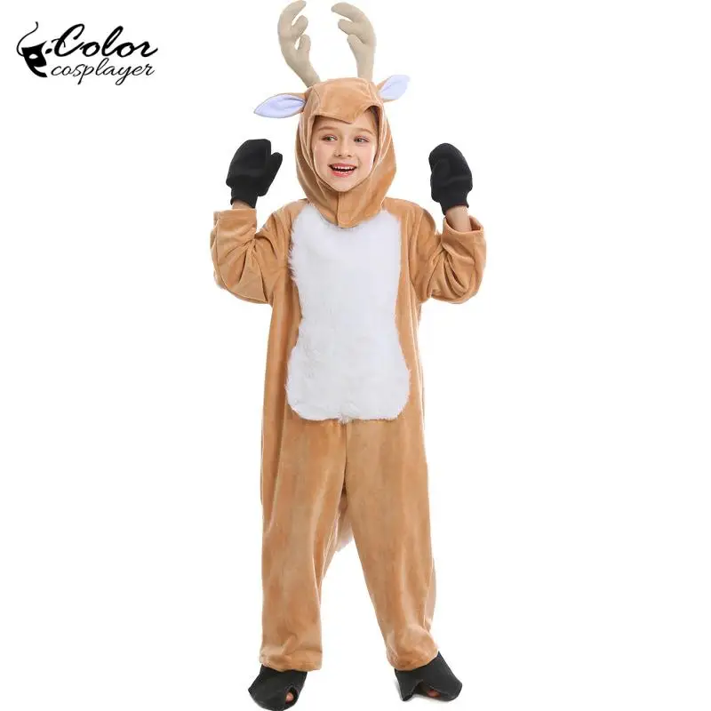 

Children's Day Christmas Elk Animal Holiday Party Cosplay Costume Boy Jumpsuit Cute Funny Carnival Stage Performance Clothes