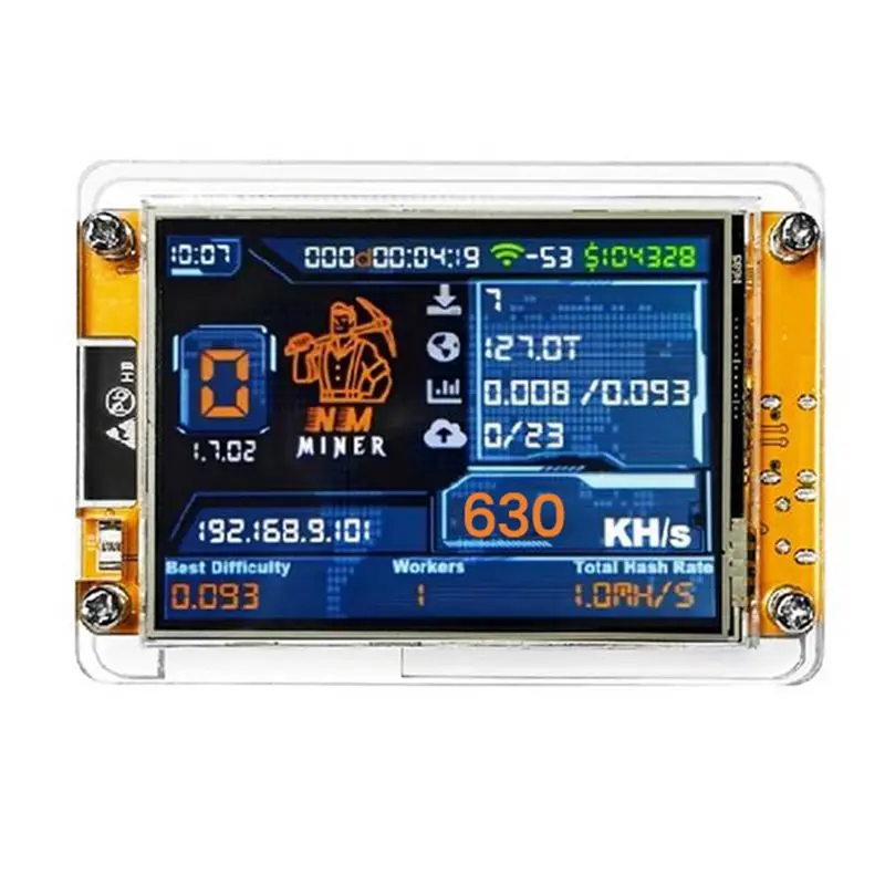 

A08E-630KH/S Nmminer Nerdminer с улучшенным хешрейтом, 2,4-дюймовым смарт-дисплеем, для майнинга Bitcoin и криптовалют в соло-режиме (лотерейный майнер)
