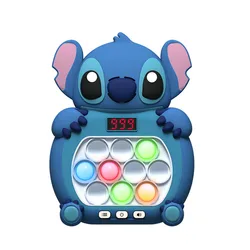 Stitch Pop up Quick Push Bubbles Game Console Stress Toys Pikachu Fun Whac-A-Mole Squeezing Handle Toy Pop it Children Gifts