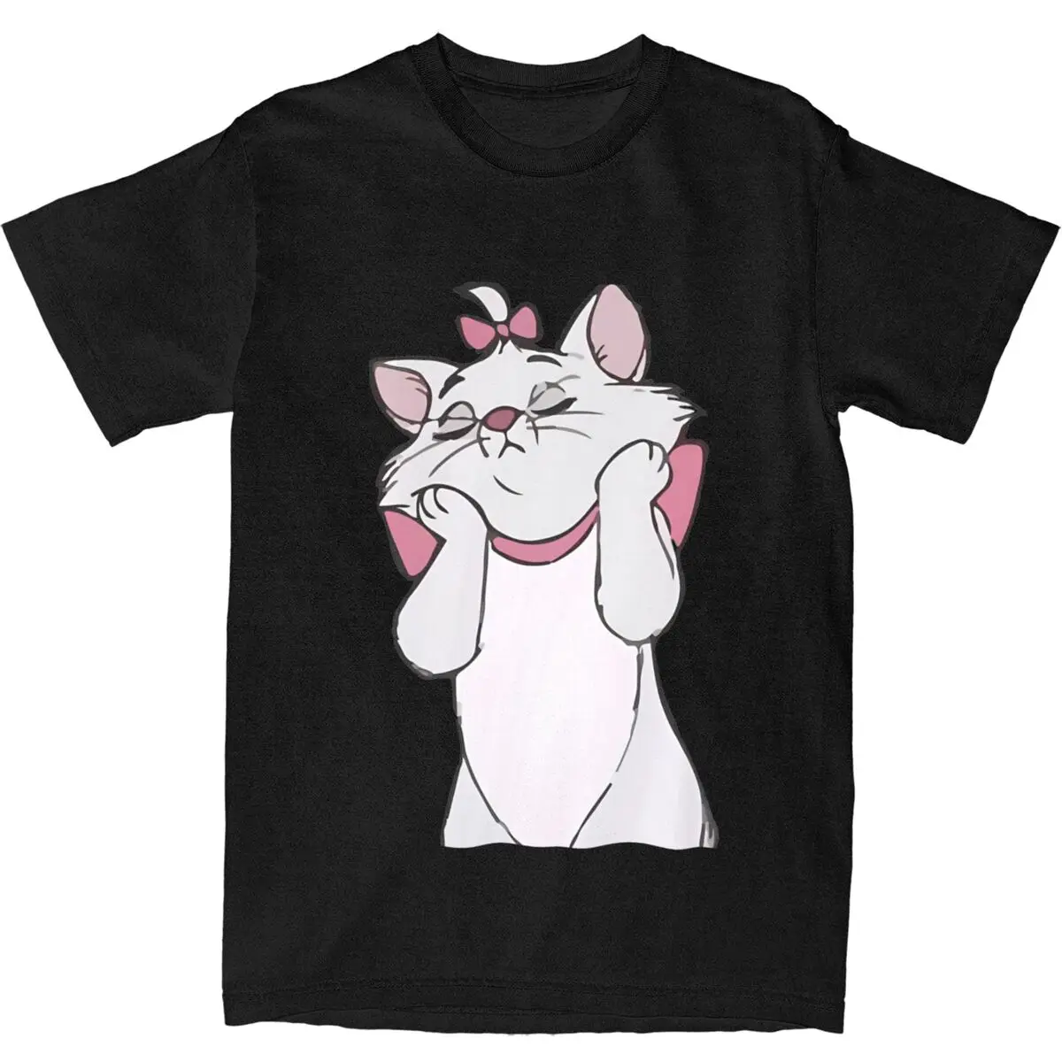 Marie Cat T-Shirt The Aristocats Y2K Retro T Shirts Pure Cotton Trending Tee Shirt For Adult Short Sleeves Custom DIY Tops