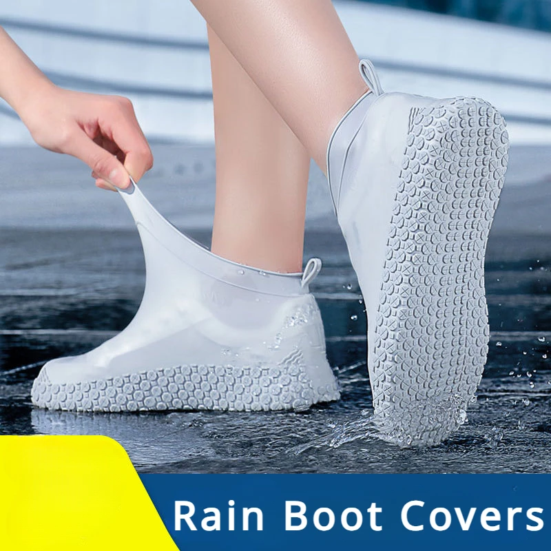 

2024 New Waterproof Shoe Covers Silicone Anti-Slip Rain Boots Reusable Rain Shoe Cover Outdoor Rainy Day Protectors Shoes Covers