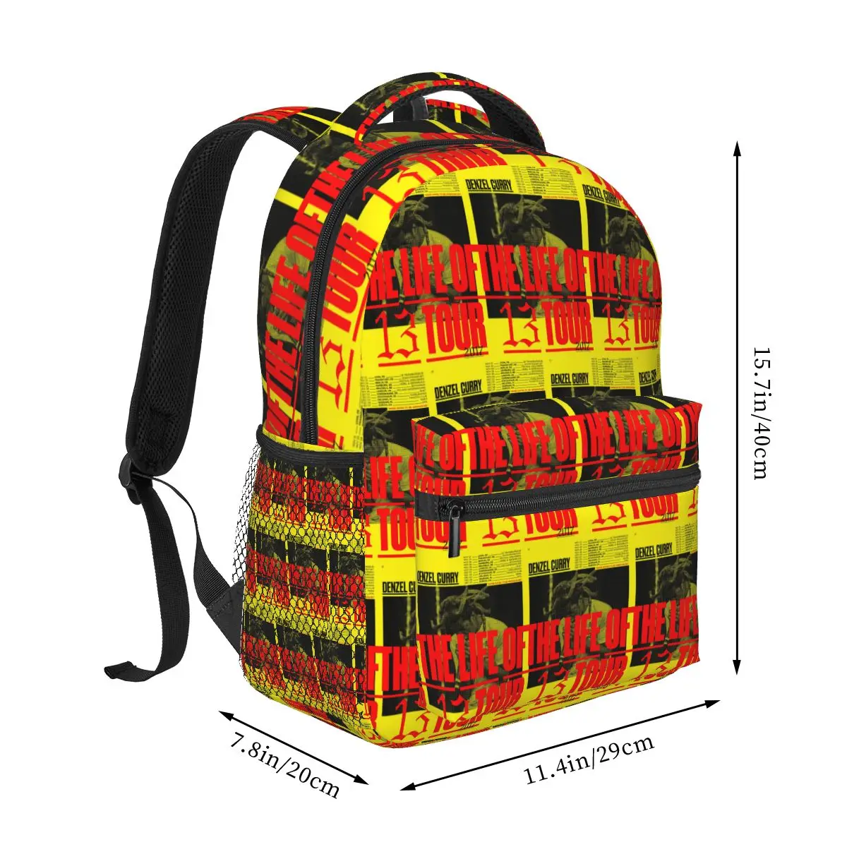 Rapper Denzel Curry Tour Graphic Student Backpack School Bag Hiking Travel Daypack for Men Women Fashion Bookbag Shoulder Bags