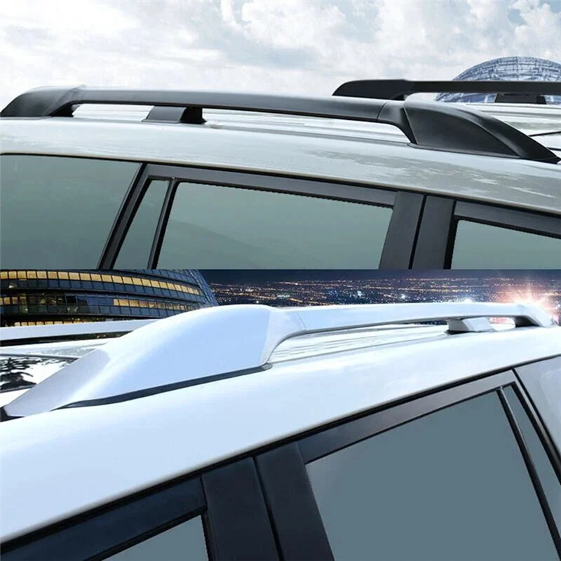 غطاء رف السقف، شريط السقف، نهاية السكك الحديدية، غطاء رف الأمتعة على السطح من Land Cruiser باللون الأسود