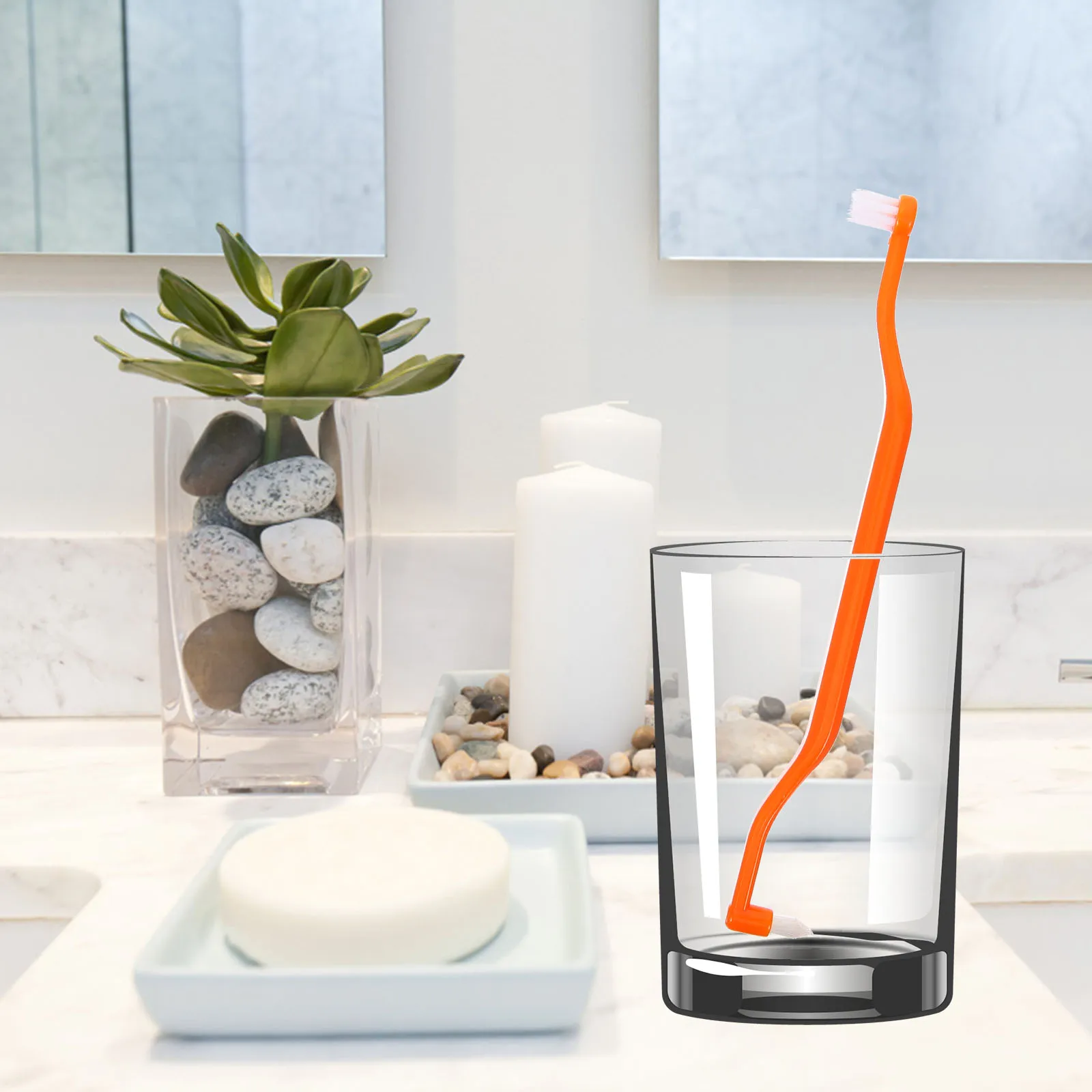 

4Pcs Double-Headed Toothbrush Professional Orthodontic Interdental Cleaner for Braces Gum -Resistant Tapered Bristles