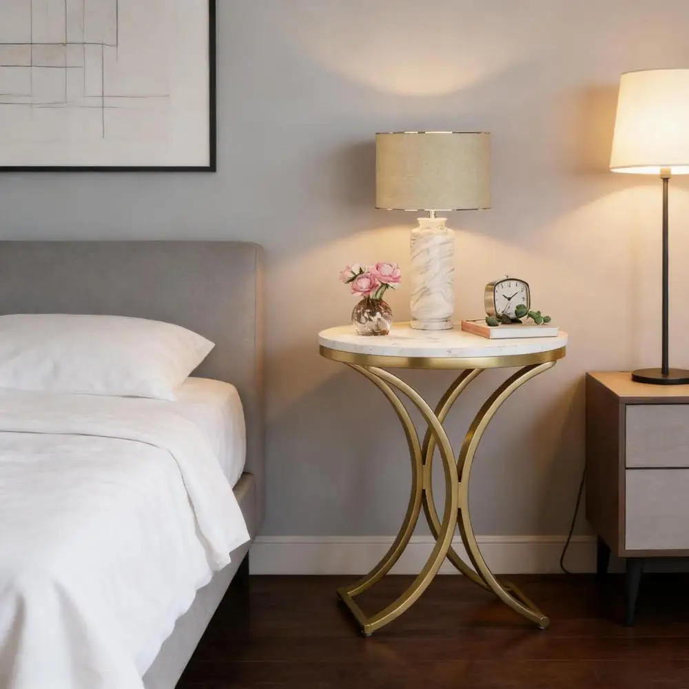 Versatile Design Sofa Side Table,Chic Round End Table,Narrow Coffee Table