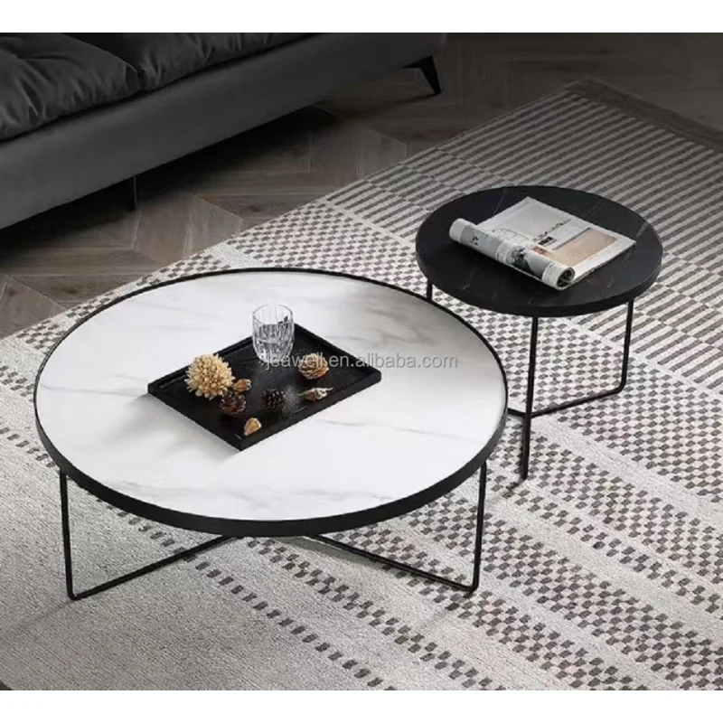 custom.One Stop Solution Modern Design Bedroom Table Living Room Furniture Luxury Coffee Table Set with Black Coating