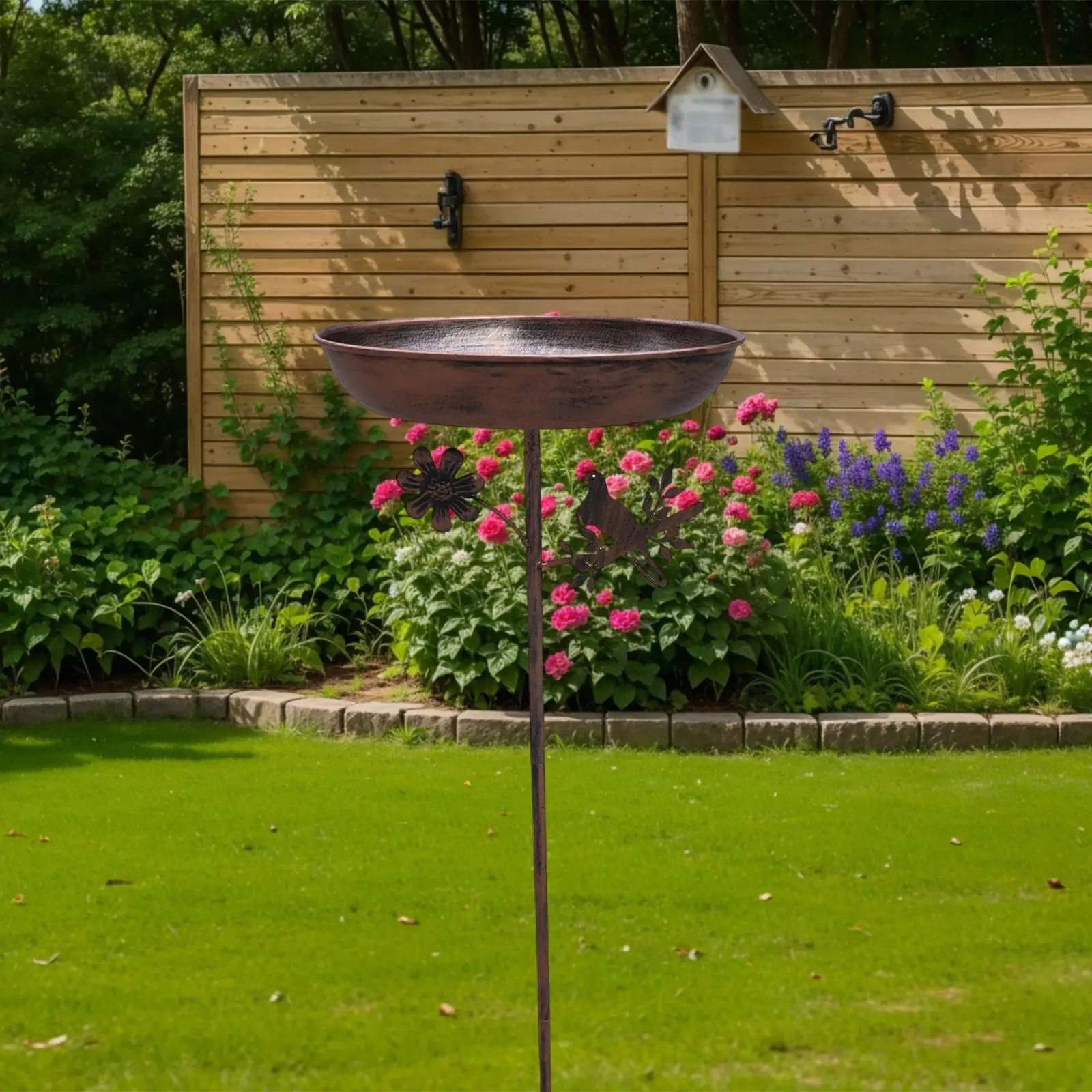 Bird Feeder Tray with Stake, Outdoor ,Park, Wildbird Drinking Lawn Yard Gift Attracting Birds Standing Bird Bath Bowl