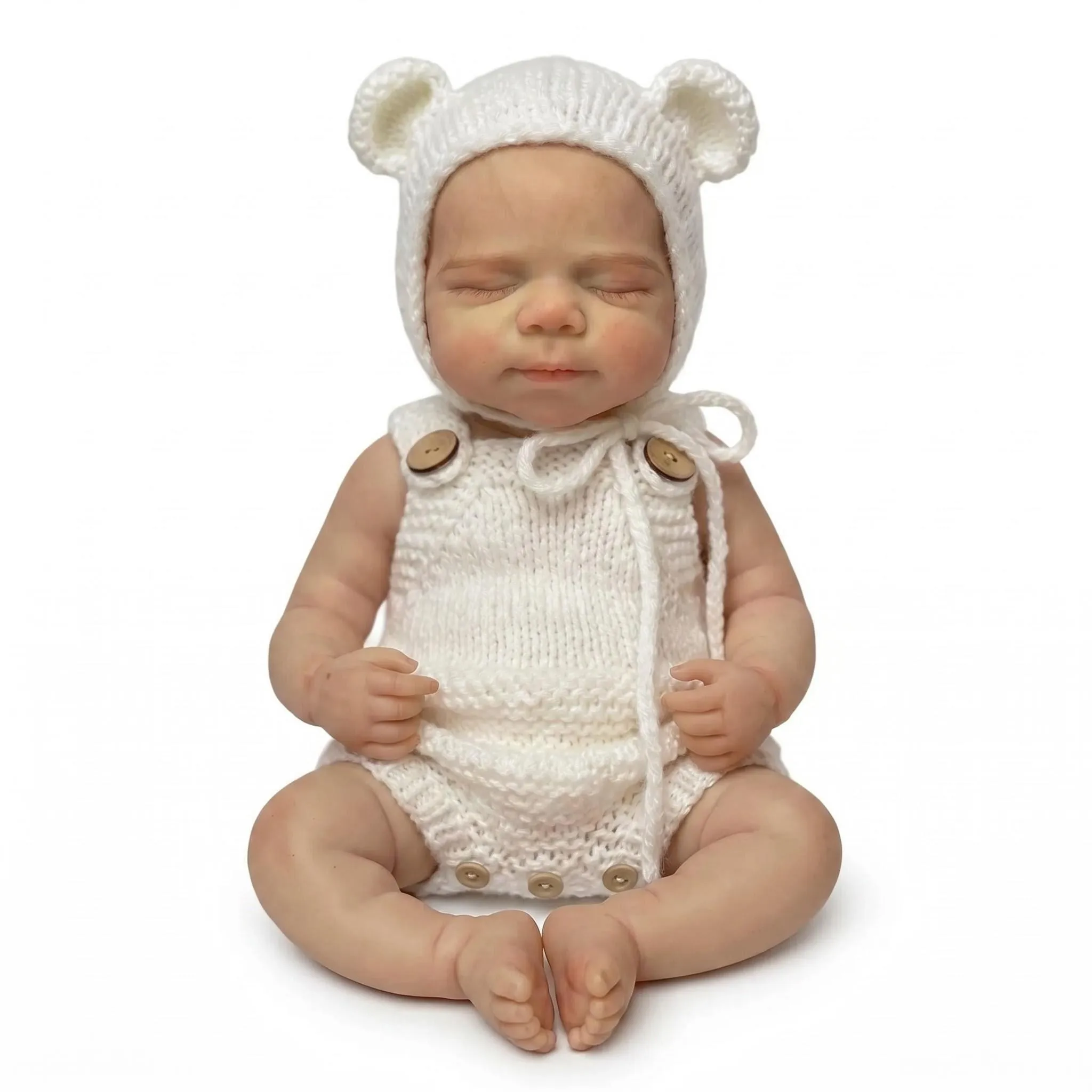 

NPK 12inch Mini Full Solid Silicone Flexible Super Soft Cute Small Size Pascale Squish Lifelike Reborn Baby Doll for Collectors