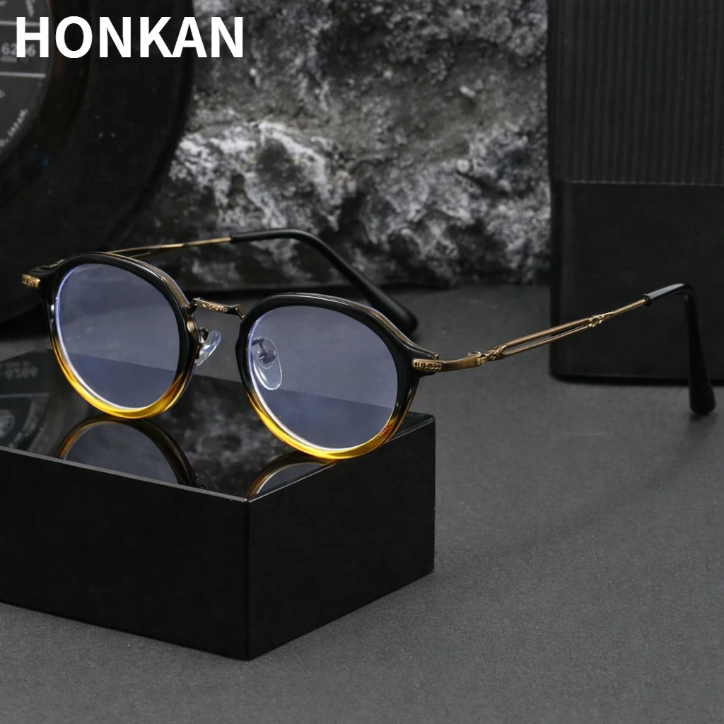 

Retro Round Glasses Men New Fashion Anti Blue Light Spectacle Eyeglasses Women Trendy Vintage Brand Design Optical Glasses