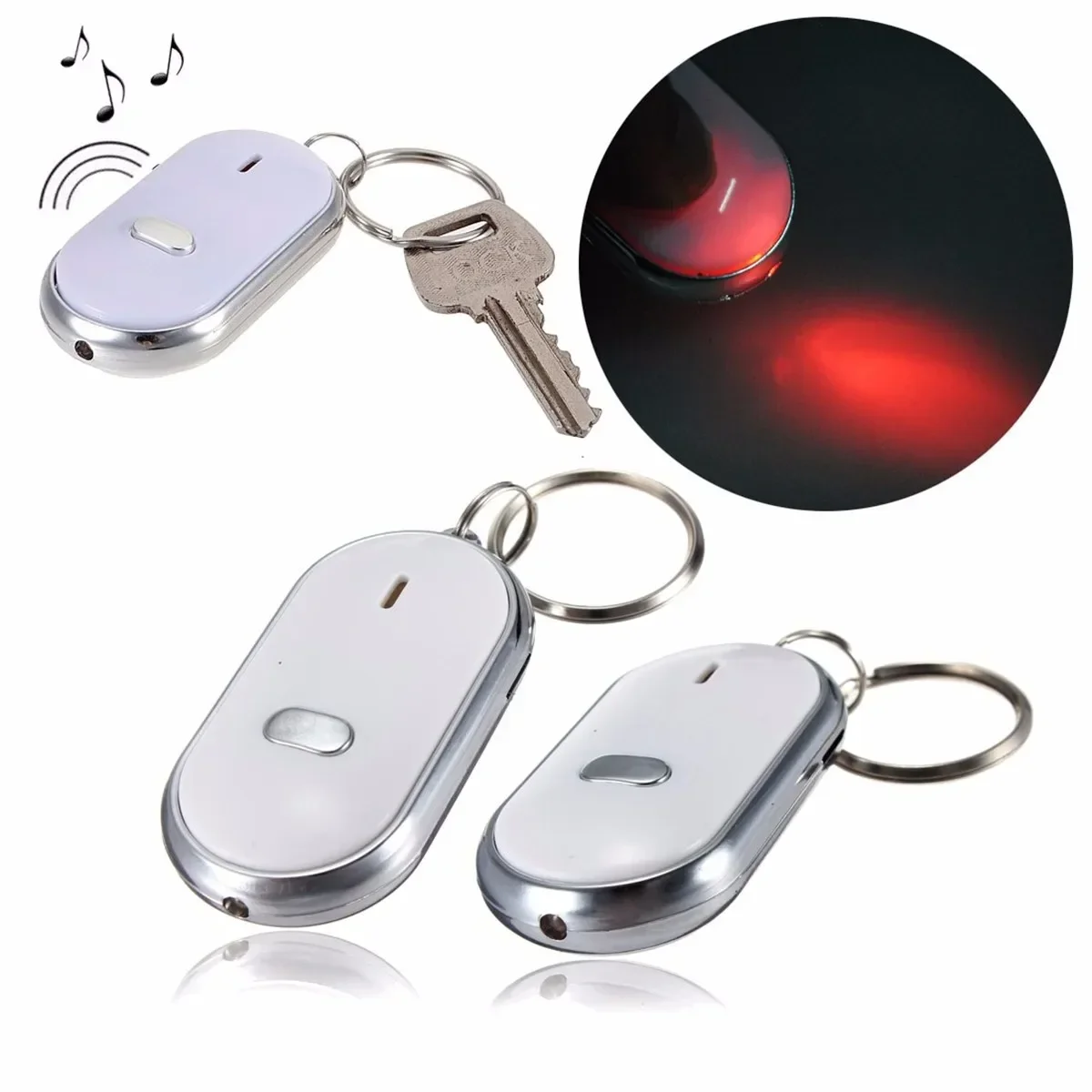 

LED Light Torch, Remote Sound Control Lost Key Finder, Locator Keychain, Keyring With Whistle Claps, 1PCs