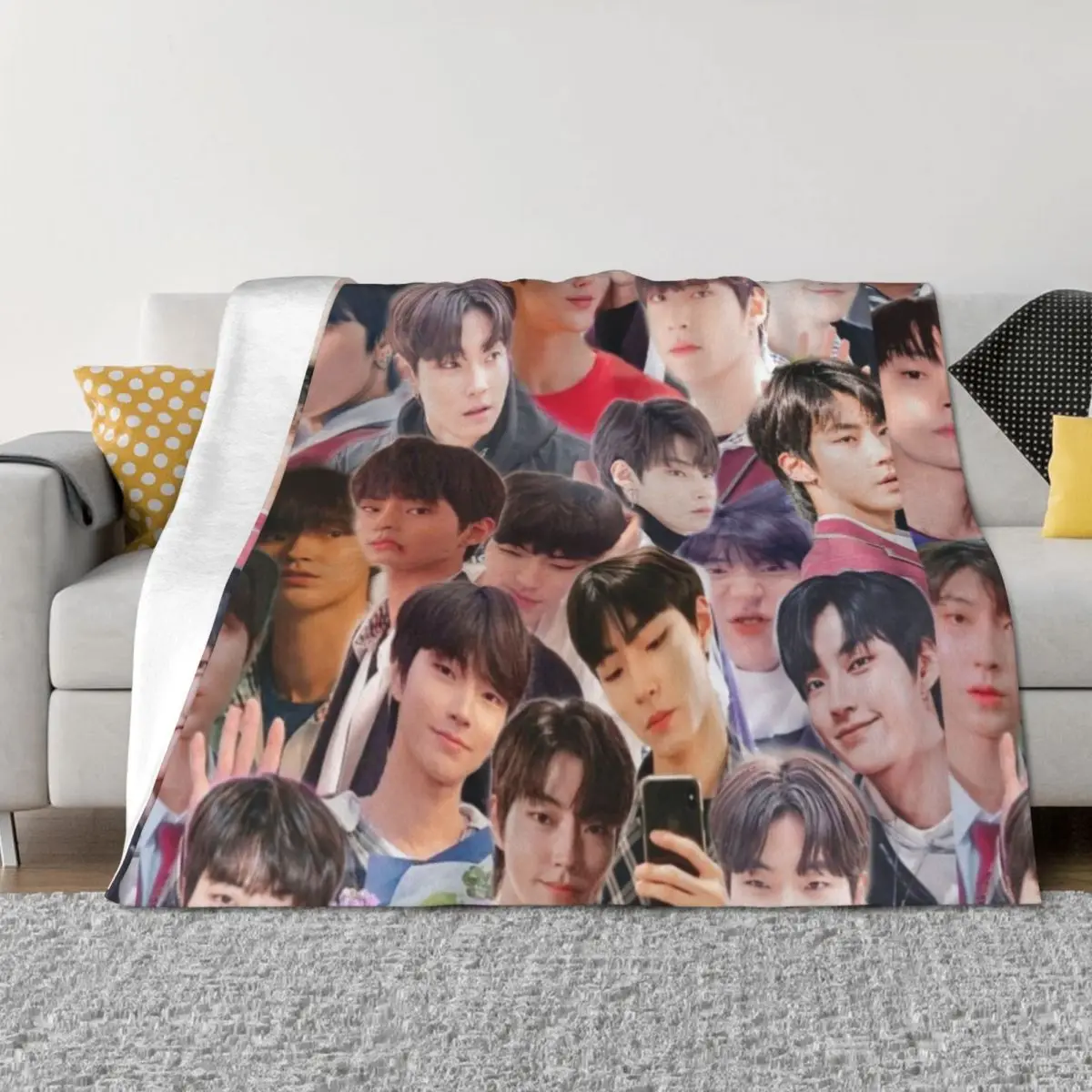 

Hwang In-yeop collage Throw Blanket Fashion Sofas Thermal bed plaid warm for winter Blankets