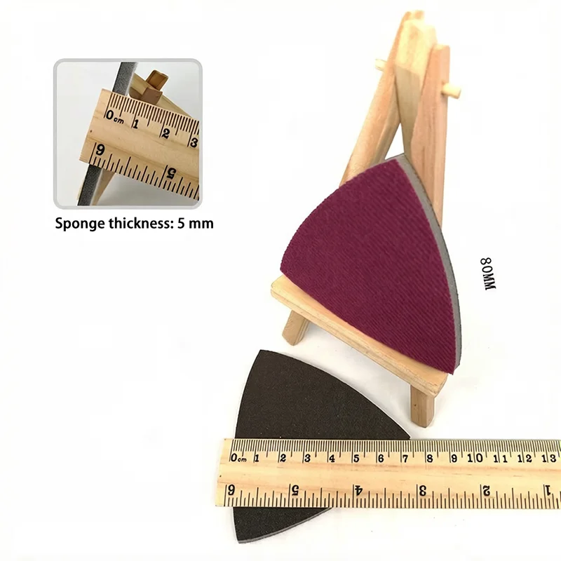 

80x80x80mm Triangle Flocking Sandpaper 300-2000 Grit Sponge Sanding Pads No Hole/3 Hole Wet&Dry Abrasive Polishing Sanding Paper