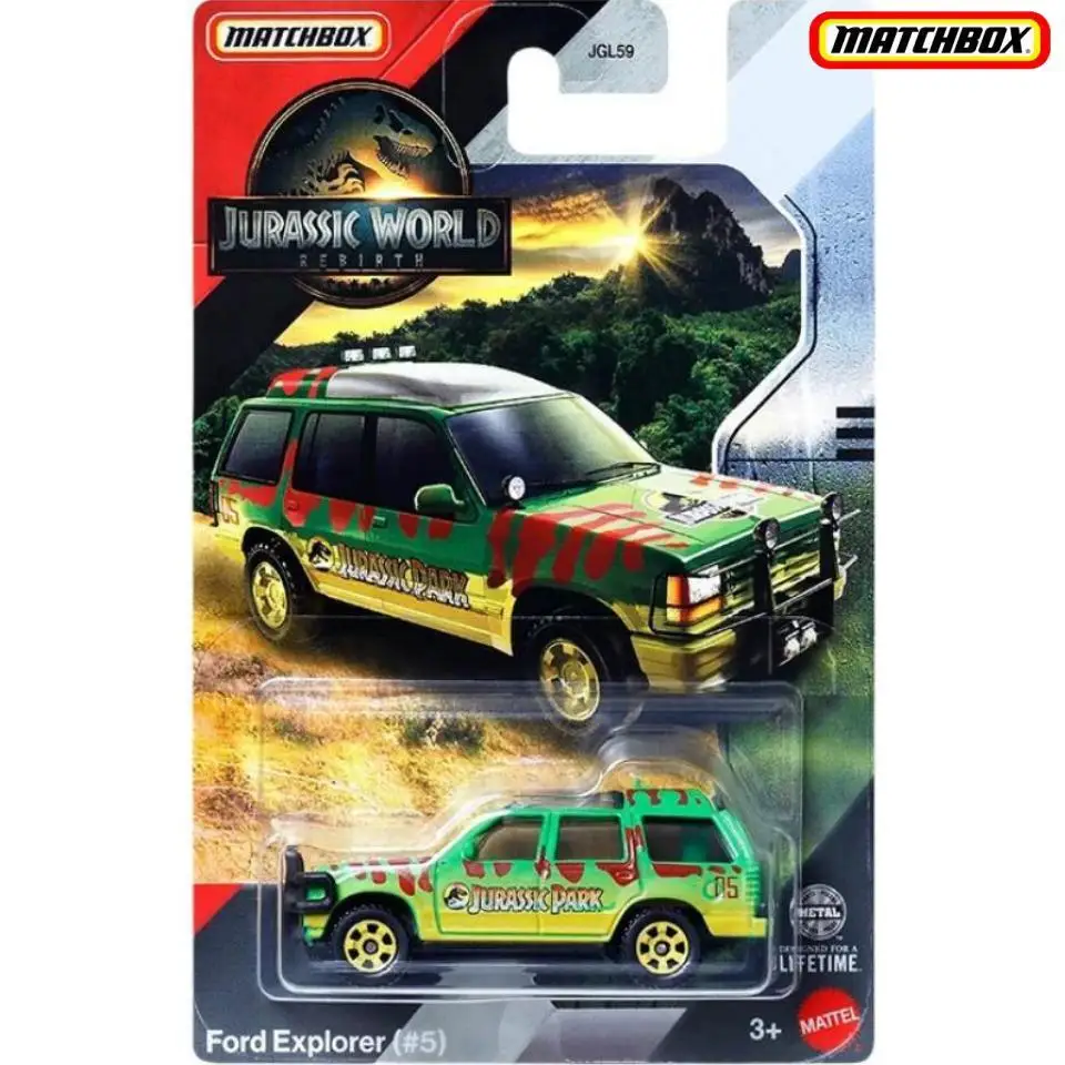 

Genuine Matchbox Toy Car 1/64 Jurassic World Rebirth Ford Explorer Simulated Vehicle Model Toys Boys Collection Birthday Gifts