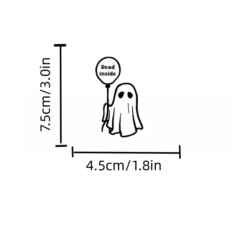 Halloween Gothic Imp Ghost Vinyl Sticker Waterproof Decal for Car Window Laptop Home Smooth Surfaces Holiday Cool Decor