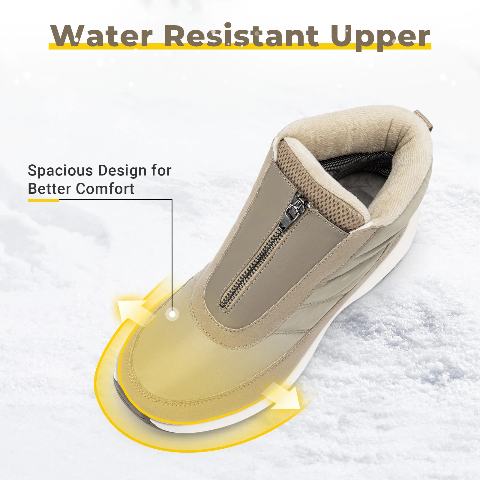 Fittington أحذية نسائية شتوية أحذية واسعة للمرأة أحذية معزولة دافئة مقاومة للانزلاق الكاحل كعوب منخفضة أحذية الثلوج مقاوم للماء #2