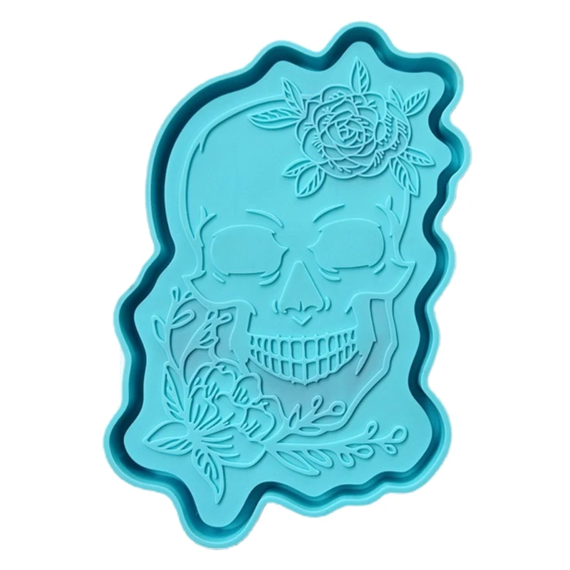 

Skull Tray Epoxy Resin Mold Serving Plate Board Casting Silicone Mould DIY Crafts Jewelry Home Decorations Ornaments