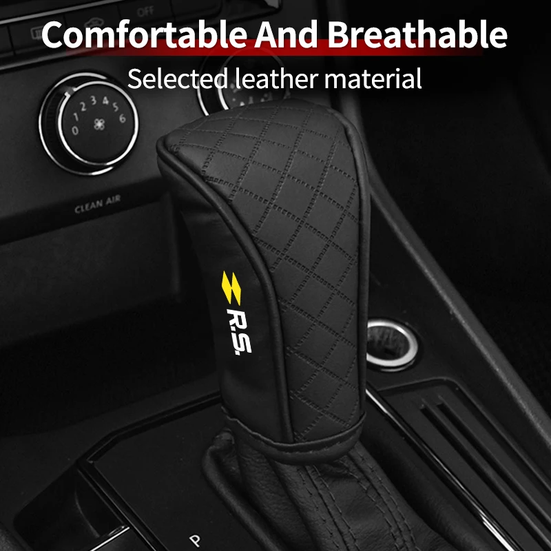 Cubierta de cuero para palanca de cambios de coche, funda protectora de perilla de cambios para Renault RS Clio Scenic Logan Megane Koleos Sandero Safrane Arkana