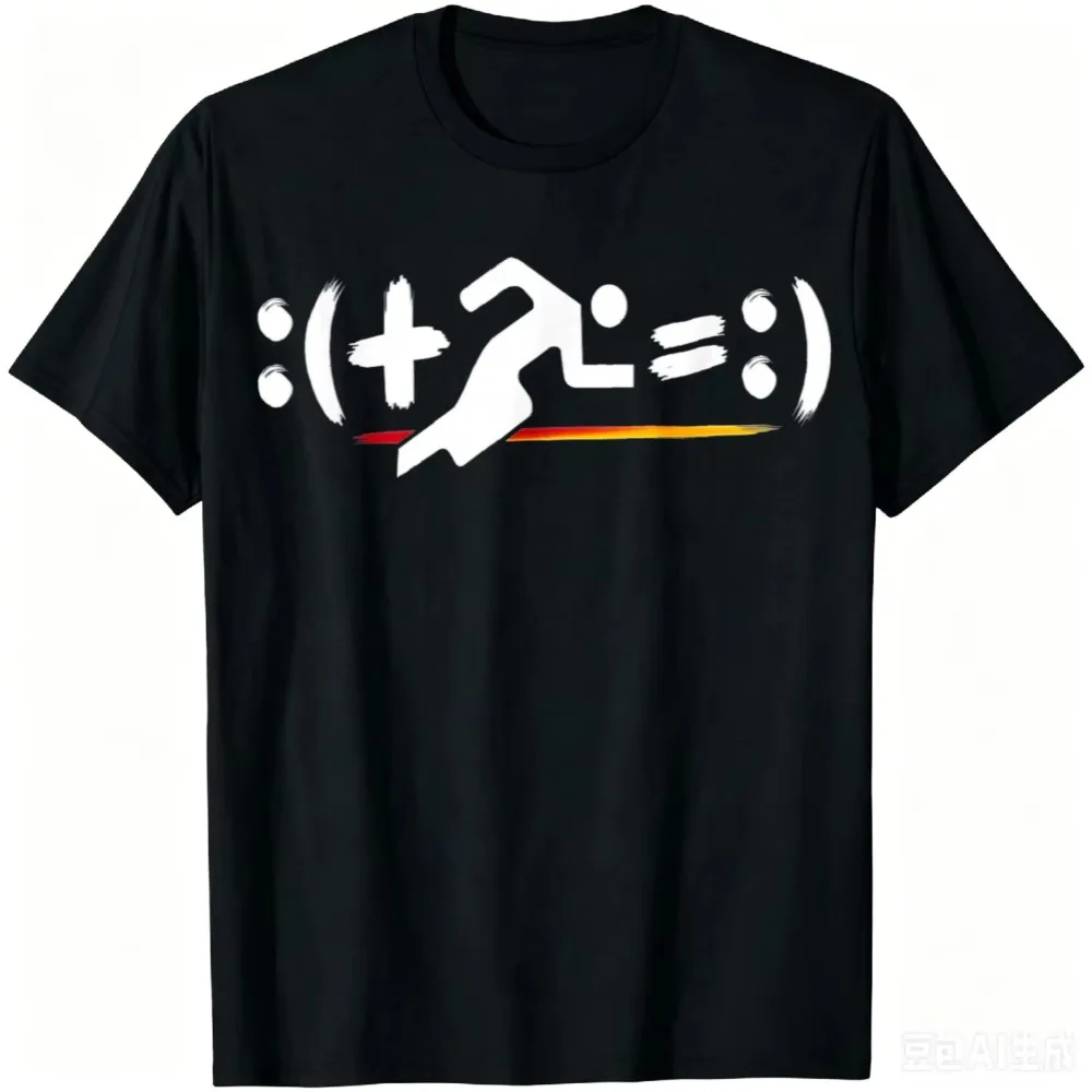 Running Math Equation Graphic T-Shirt with Math Symbols for Runners Cotton Vintage Summer Casual Unisex Streetwear Tops