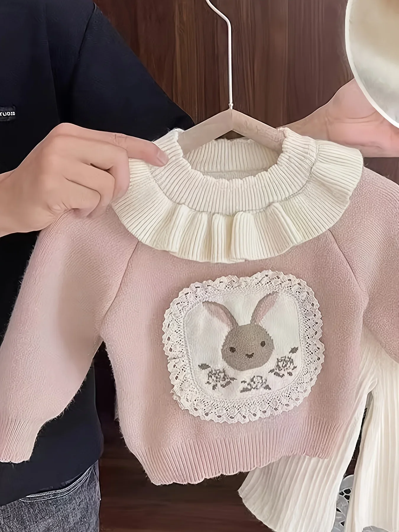 

Girls Sweater Autumn and Winter New Style Velvet Kidsren's Long-Sleeved Top Kidsren's Knitted Bottoming Shirt Winter