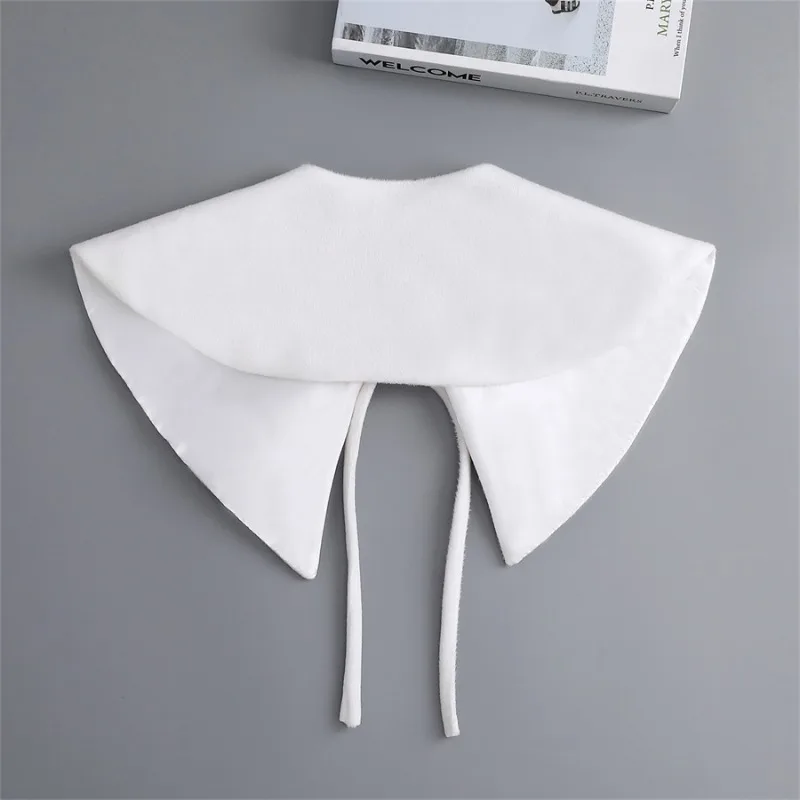 الخريف/الشتاء القطن وهمية طوق شال للمرأة قميص انفصال الياقات التلبيب بلوزة أعلى فو كولز برقبة الإكسسوارات #4