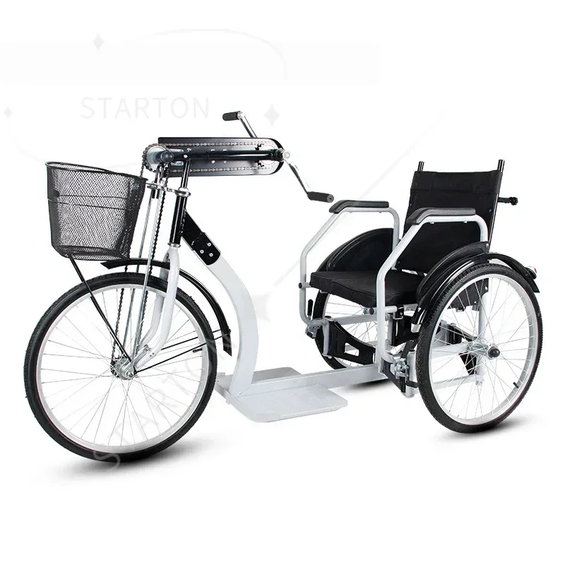 MT-001 Disabled Hand Cranked Tricycle Elderly Manual Steel Tricycle Handicap