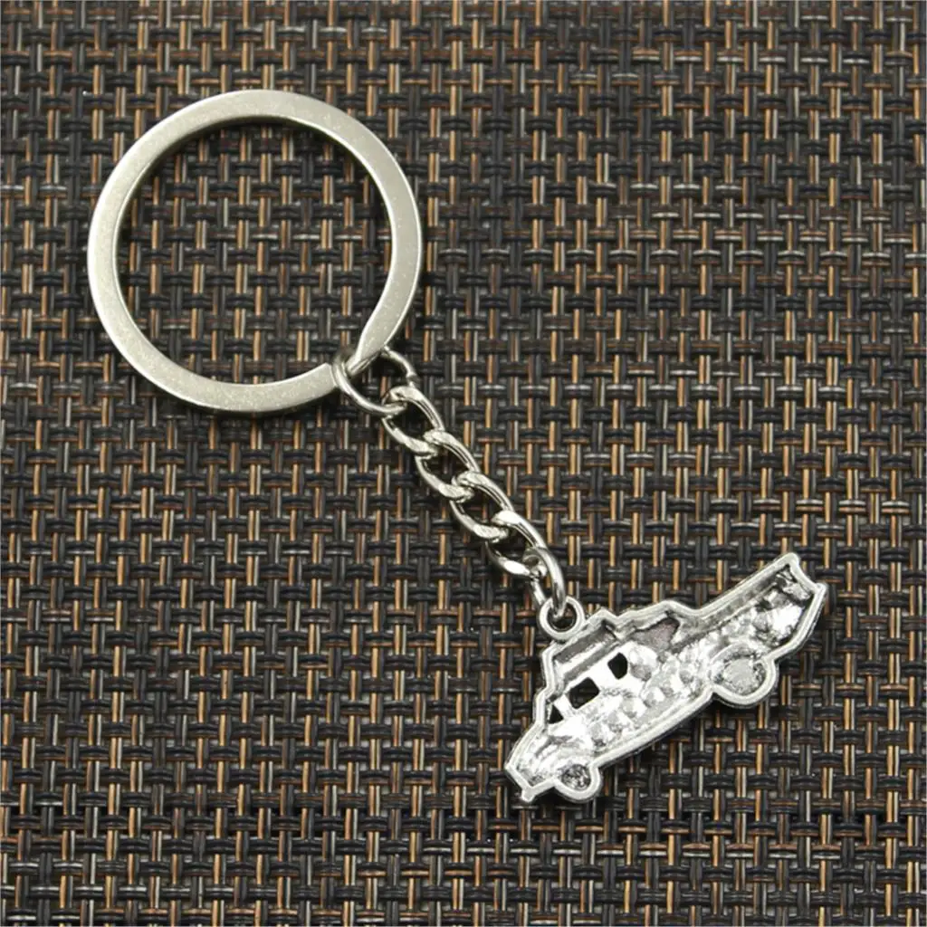 Fashion New York Taxi Car 18x32mm Pendant 30mm Key Ring Metal Chain Silver Color Men Car Gift Souvenirs Keychain Dropshipping