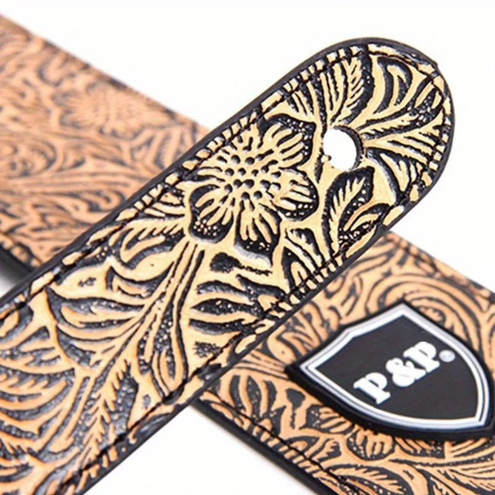 Ремень из искусственной кожи для гитары, ширина 6,5 см, регулируемая длина, мягкий вышитый ремень для классических акустических электрических бас-гитар