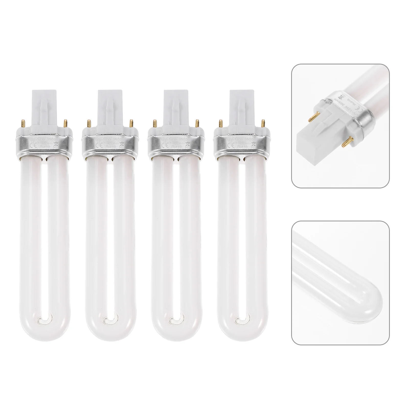 4 قطعة 12 واط مسمار الفن أنبوب ضوء الأشعة فوق البنفسجية علاج مصباح استبدال ل مانيكير هلام البولندية التجفيف السريع مسمار مصباح الملحقات #5