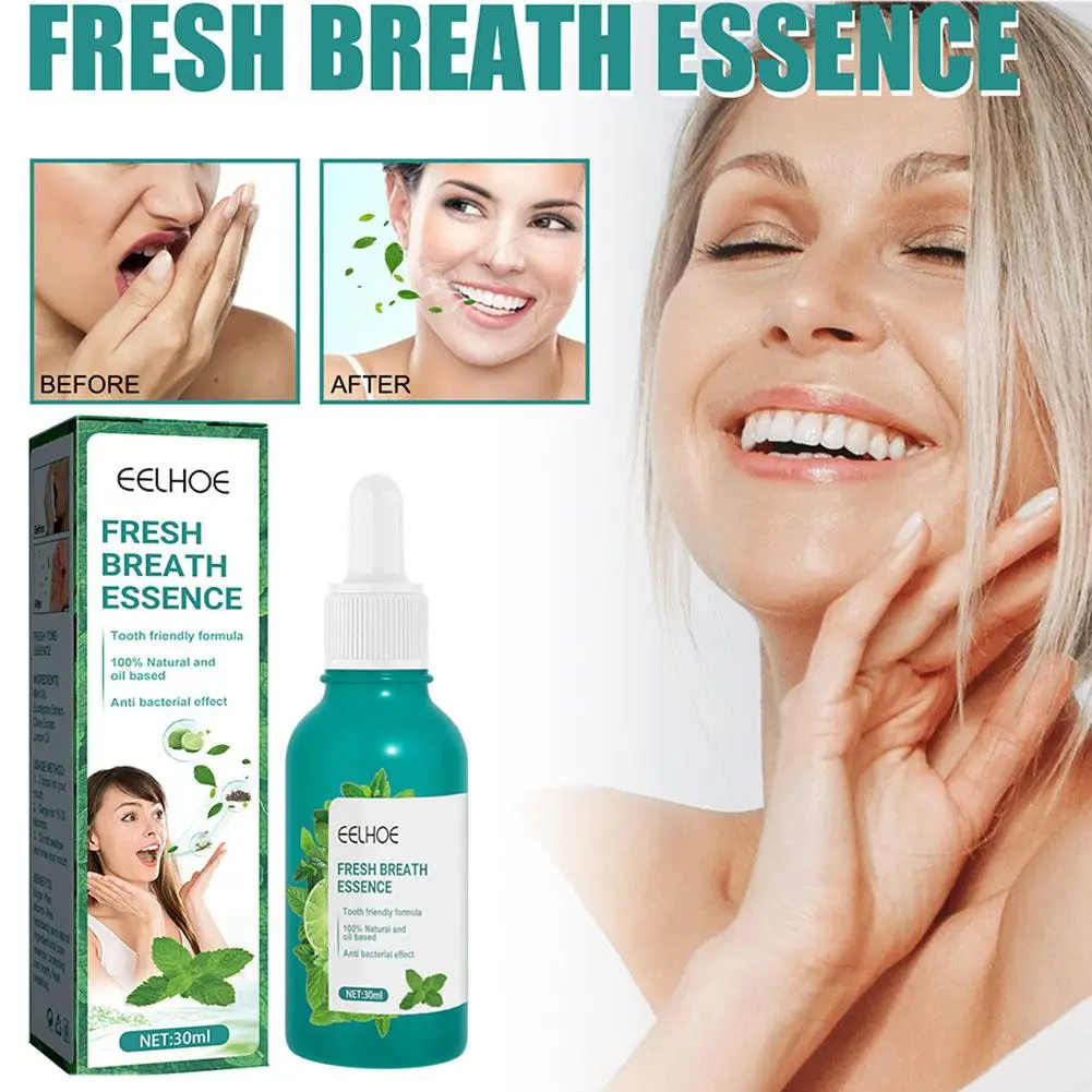 30ml Mint Mouth Freshener Total Mouth Essence Portable Mint Mouthwash Drop Care Fights Breath Sugar-Free Oral Essence Pocke H9R3