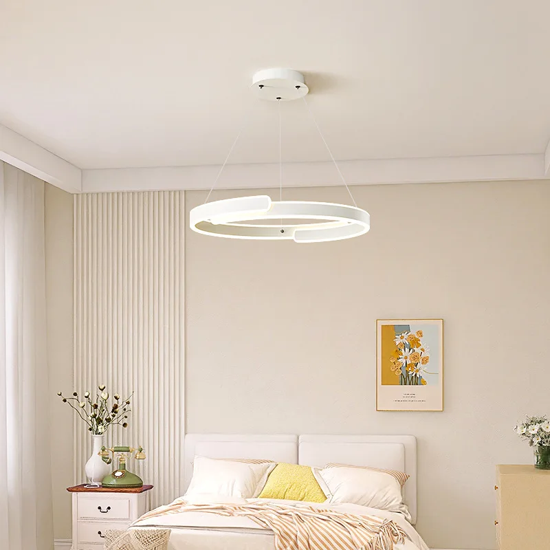 Master bedroom pendant light circular ultra bright minimalist light Nordic minimalist white room light study