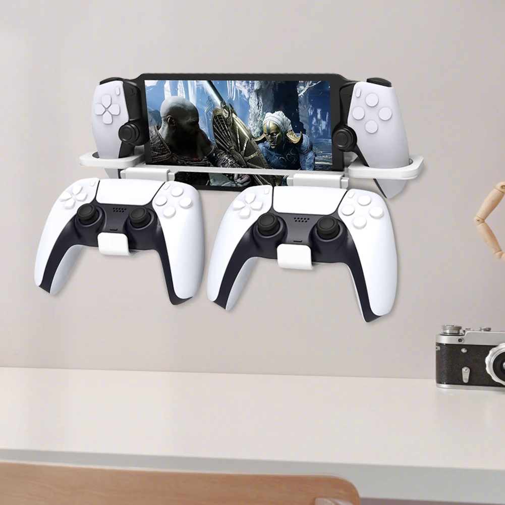 For PS5 Portal Game Console Wall Stand Controller Wall Holder Universal Storage Organizer Hanging Stand for PS5 Game Controllers