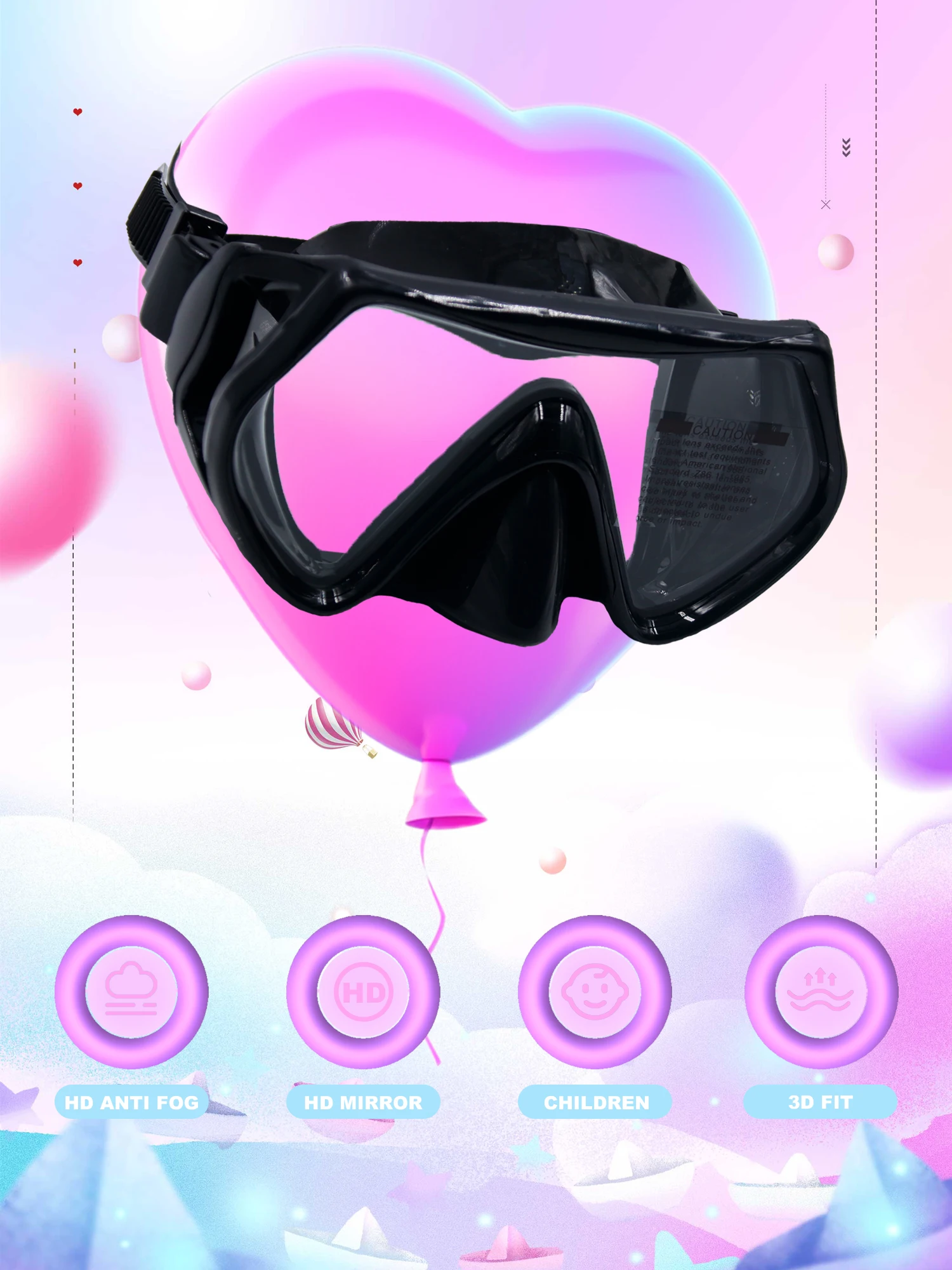 Diving Mask Snorkeling Goggles Scuba Anti Fog Underwater Swimming Tube Safe Waterproof  Pool Swimming Equipment for 5-12 Kids