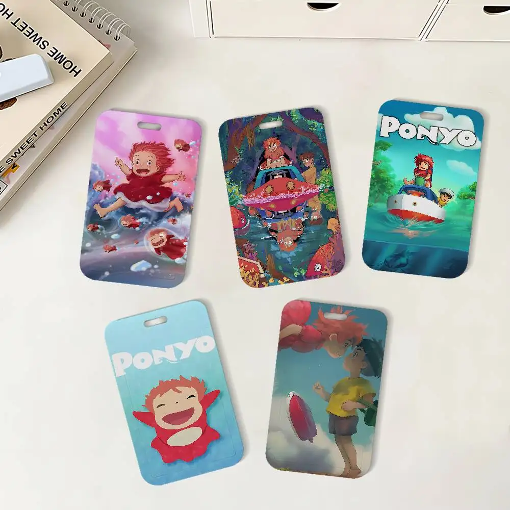 Movie P-Ponyo On The C-Cliff ID Badge Holder With Lanyard Neck Strap For Office School Name Card Credentials Case