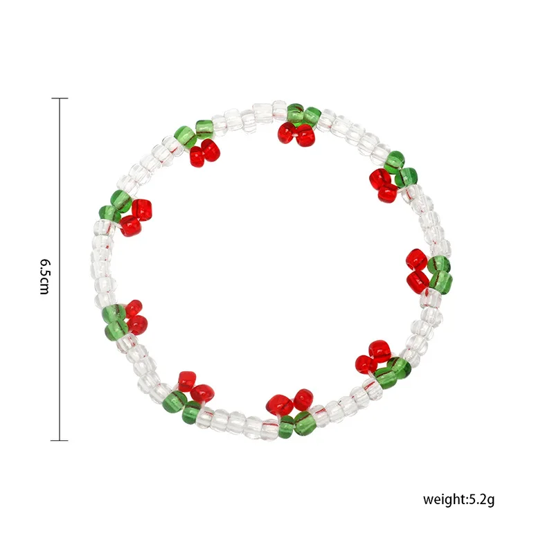 Сладкий бисер Вишневый колье для женщин, изготовлено вручную; Модные милые с украшением в виде кристаллов Фрукты Браслет вечерние свадебные украшения подарки