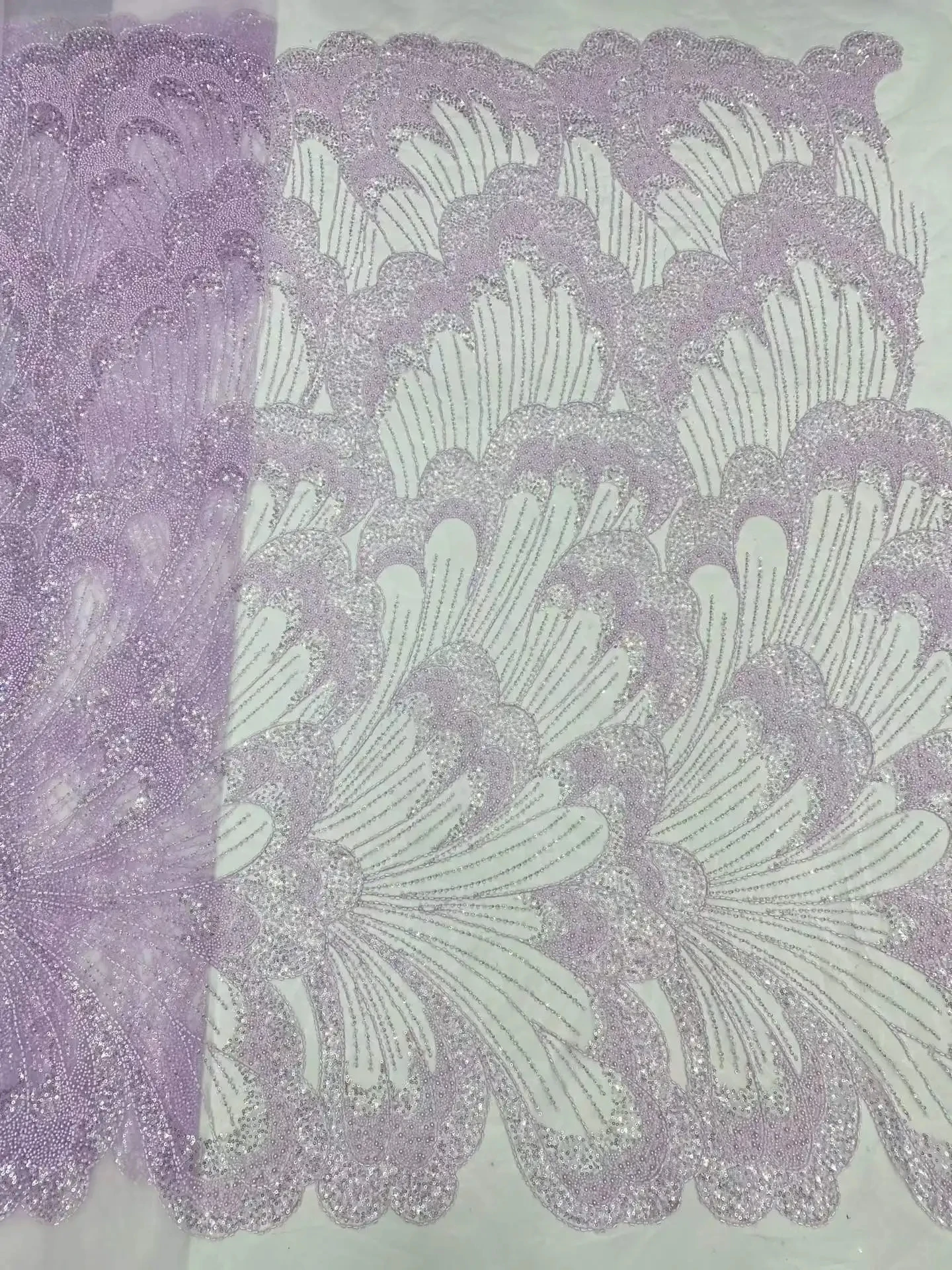 

Latest African Sequins Lace Fabric Nigerian and French Tulle Lace 2026 High Quality Embroidery Beads for Wedding Dress Sewing