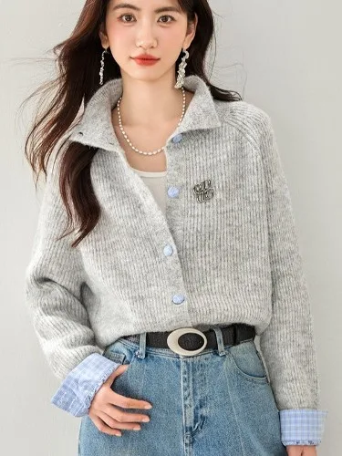 

Soft Knitted Open Cardigan Women's Fragile Sle Skin-friendly ey Flower Soft Luxury Faion Casual Polyester Fiber Long Sl...