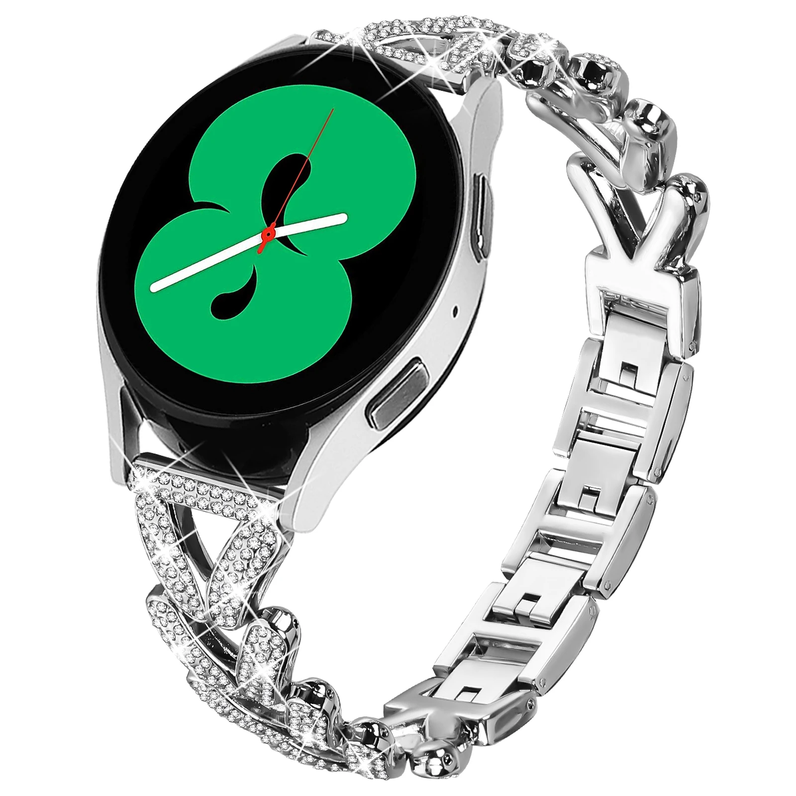 Zinc Alloy Twisted Watch Band Rhinestone Decor for Garmin Vivomove Sport  /  Venu 2 Plus Watch Strap - Silver