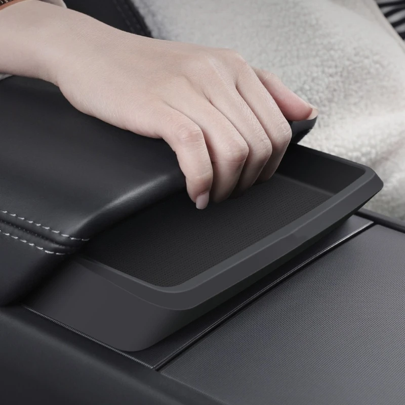 For Tesla Model3/Y Center Console Armrest Silicone Glasses Pocket Expansion Storage Box Car Interior Organizer