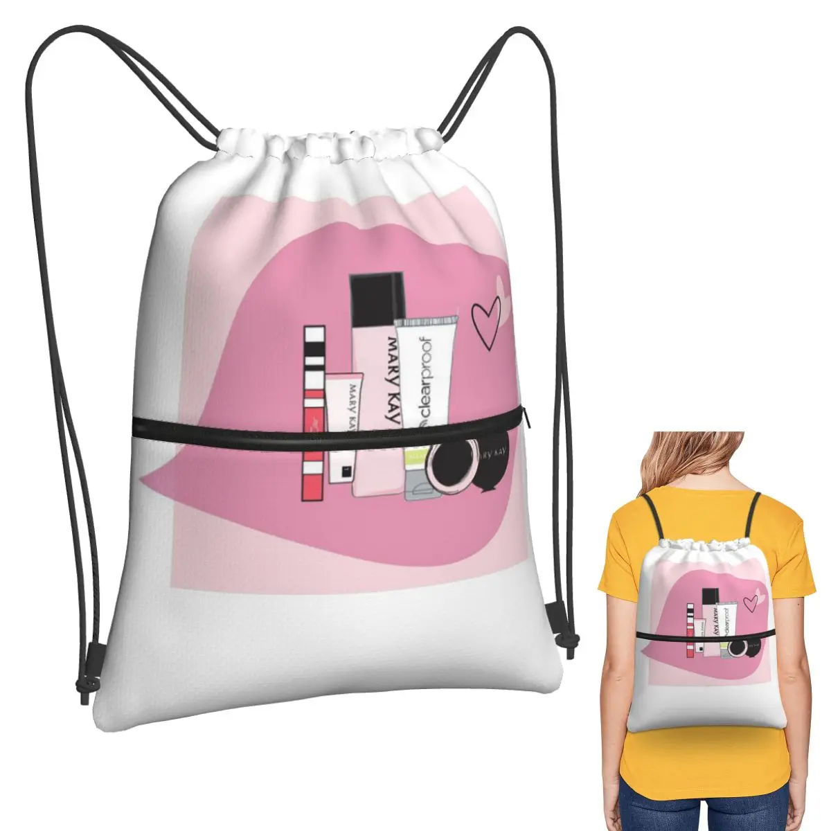 

Mary Kay Backpacks Casual Drawstring Bundle Pocket Sports Bag Book Bags for Man Woman School