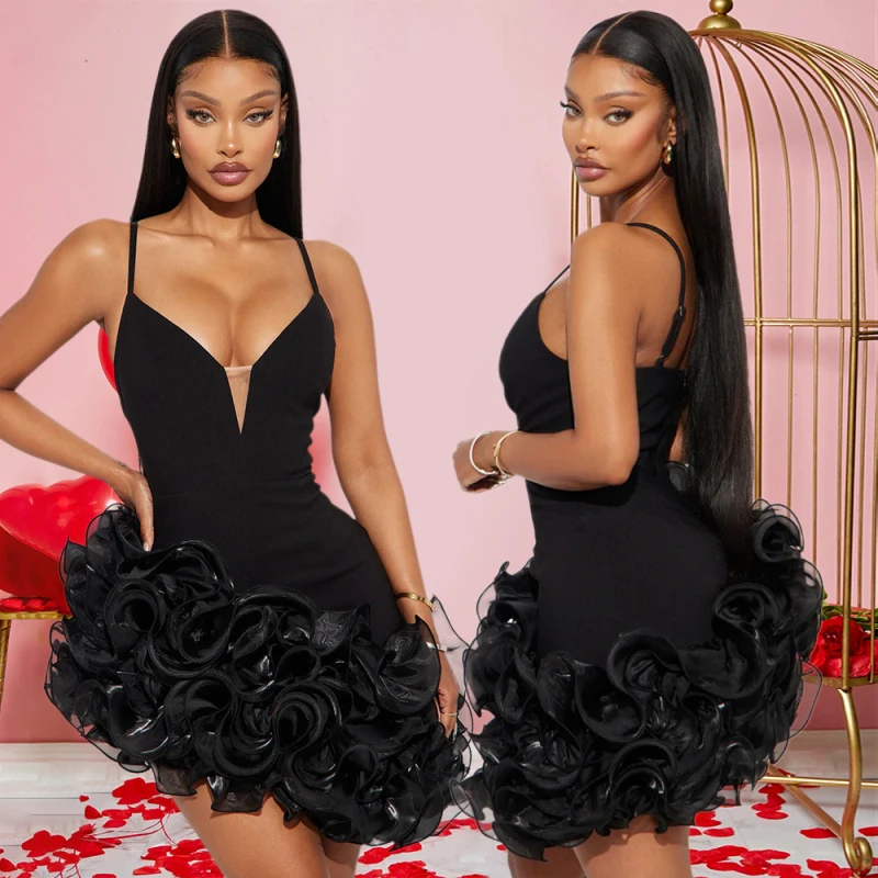 Vestido plisado con volantes para mujer, Mini vestidos elegantes de noche para fiesta, ropa de invierno y otoño para mujer, vestidos rojos ajustados sexys de lujo 2025