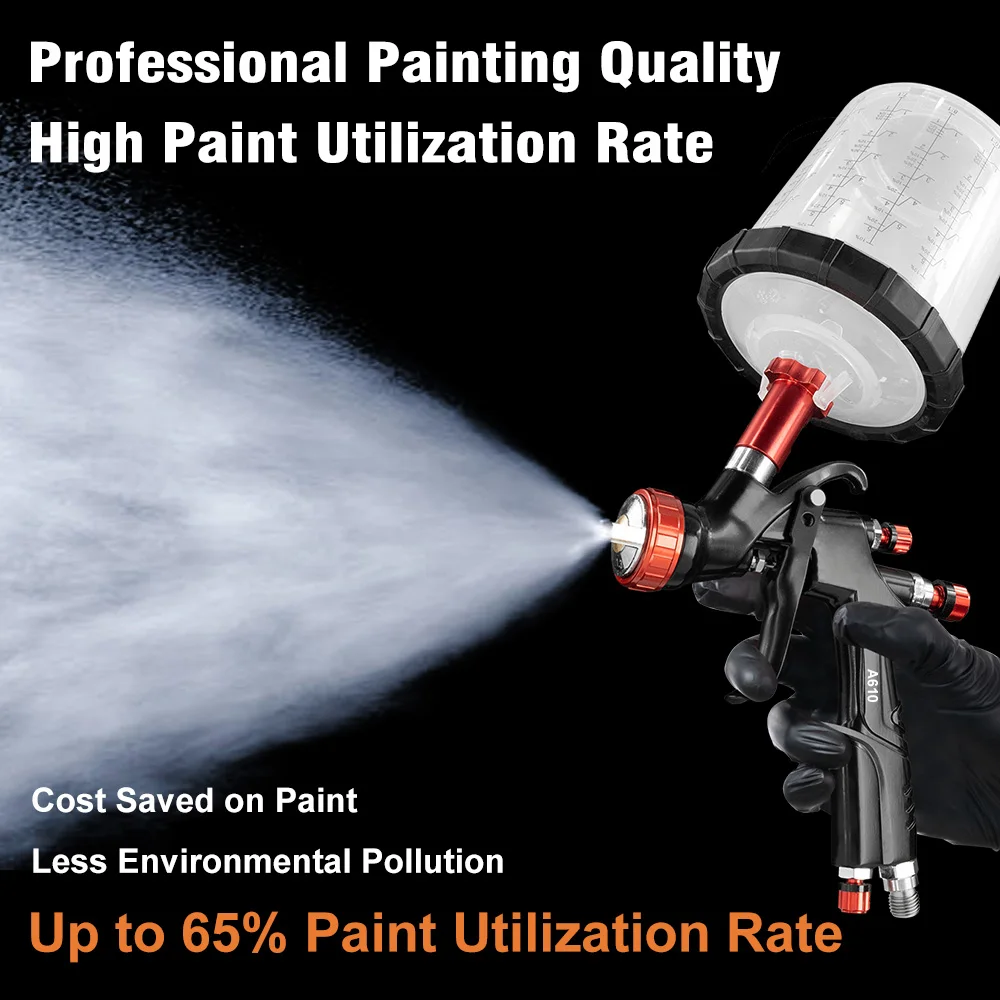 KCNKCN A610 LVLP Profesjonalny Pistolet Lakierniczy R500 Pistolet do Lakierowania Powietrznego Pistolet do Lakieru Samochodowego Aerograf Dysze 1.3/1.7/2.0mm